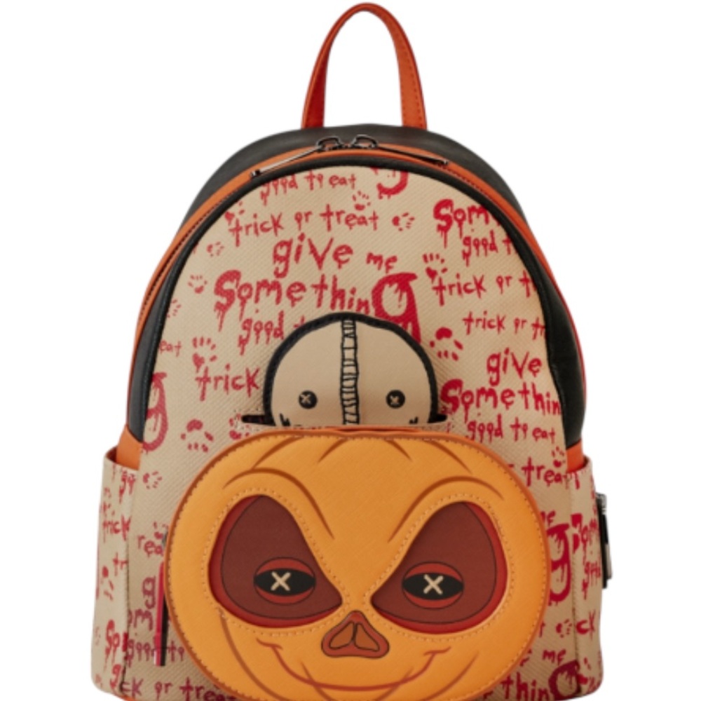 Loungefly Trick 'r Treat - Sam Pumpkin 10" Faux Leather Mini Backpack